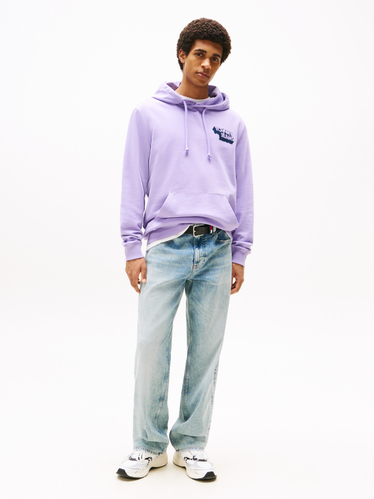 Μωβ Hoody Με Φινίρισμα Και Λογότυπο Στο Πίσω Μέρος  Άνδρες