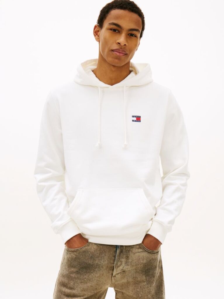Άσπρο Hoody Με Ετικέτα Tommy  Άνδρες