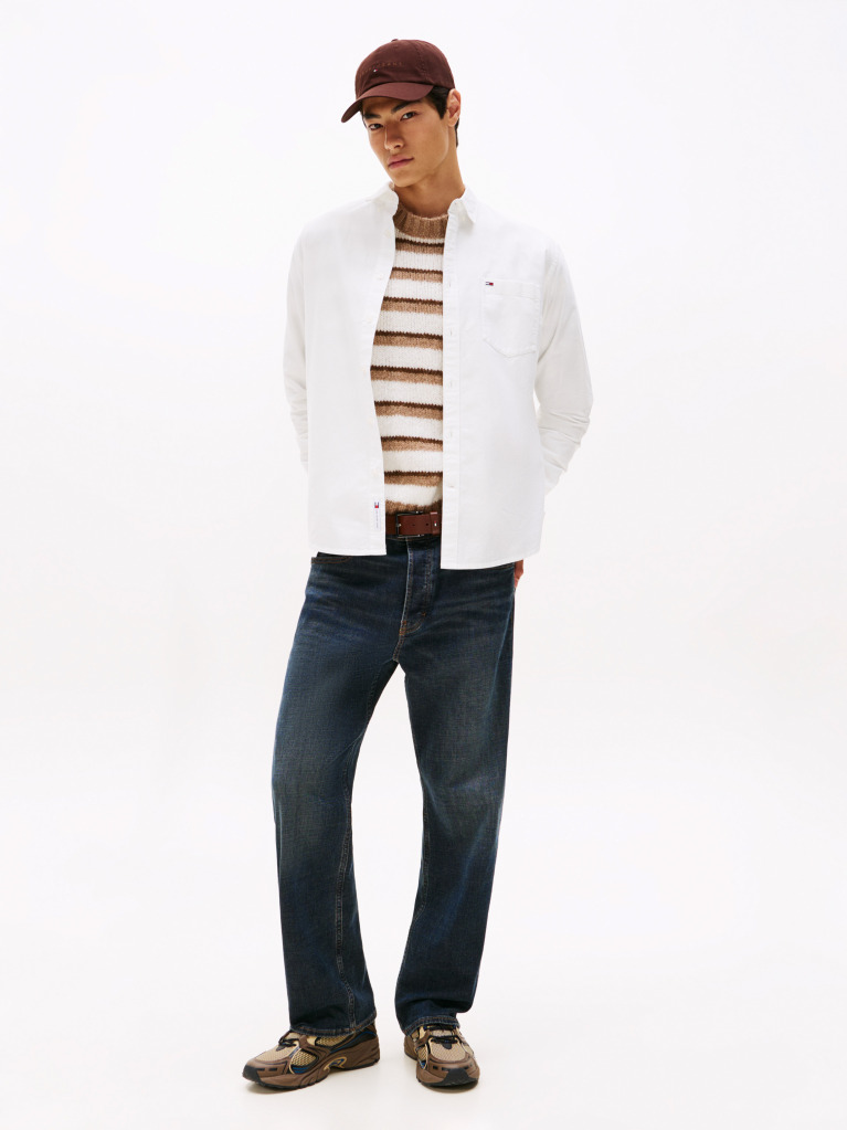 Beige Relaxed Fit Oxford Shirt  Men