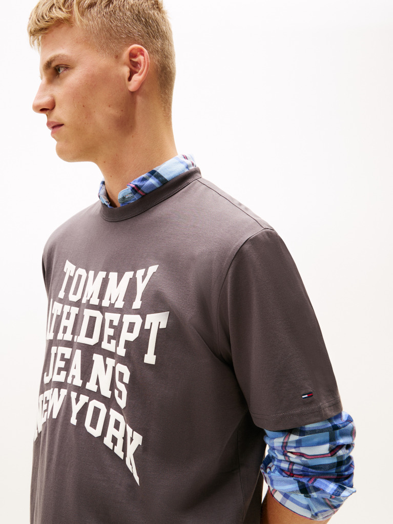 Grey 90s Crew Neck T-Shirt  Men