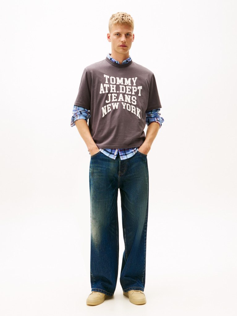 Grey 90s Crew Neck T-Shirt  Men