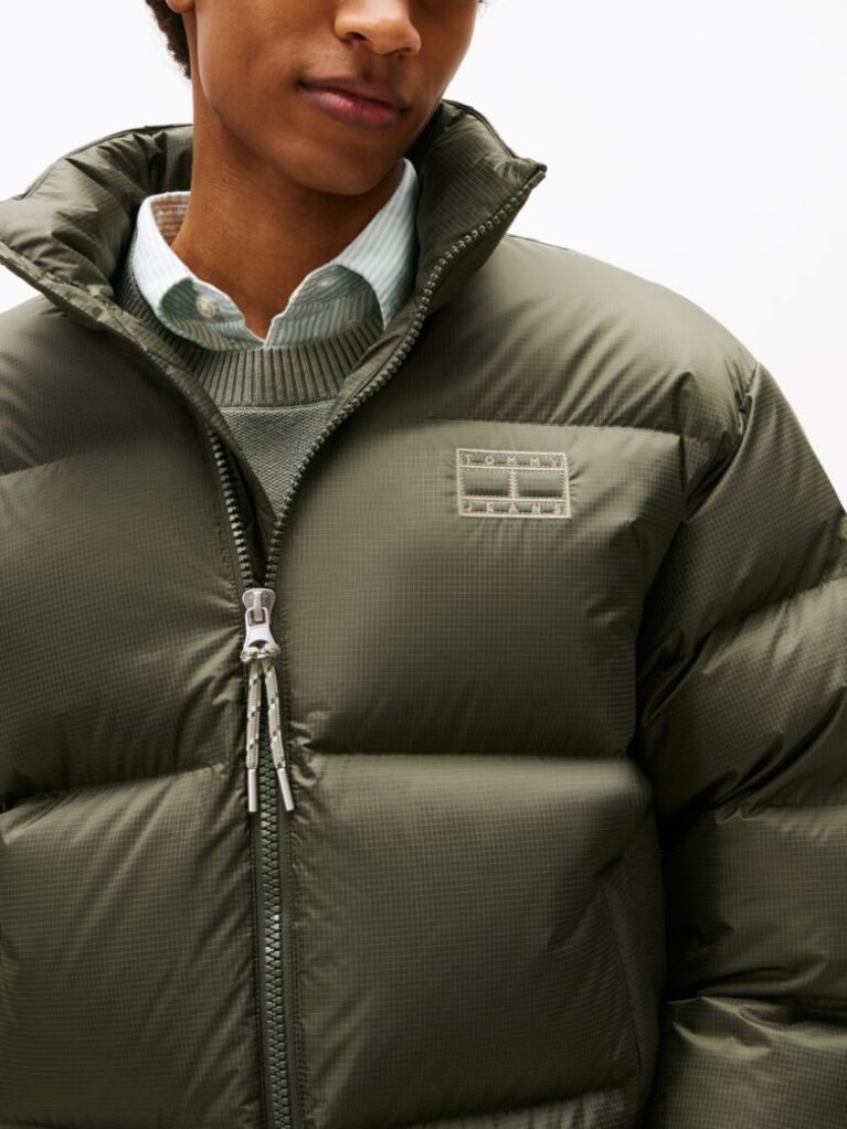 Green Water Repellent Ripstop Alaska Puffer Jacket  Men