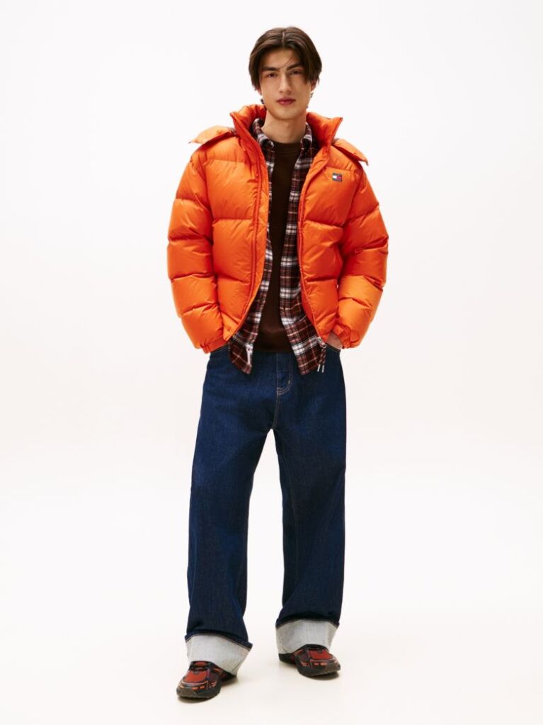 Orange Water Repellent Ripstop Alaska Puffer Jacket  Men