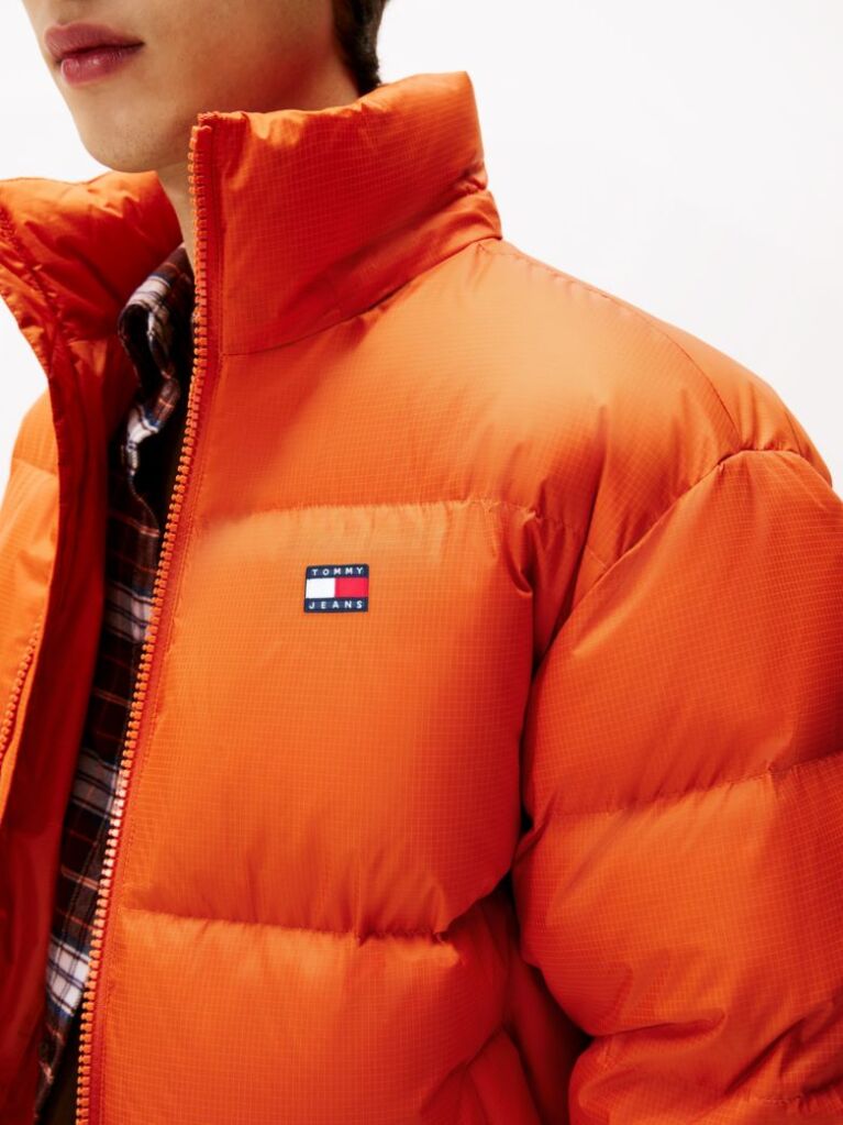 Orange Water Repellent Ripstop Alaska Puffer Jacket  Men