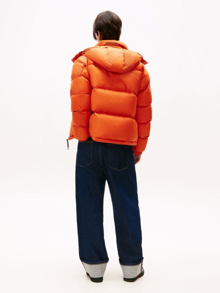 Orange Water Repellent Ripstop Alaska Puffer Jacket  Men