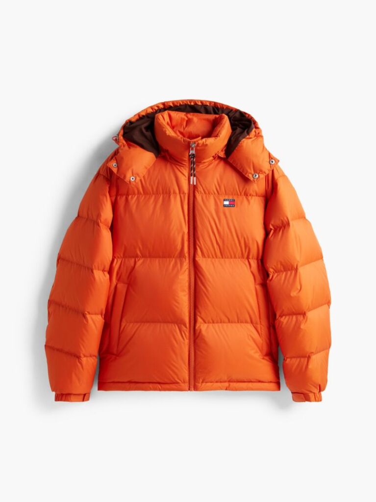 Orange Water Repellent Ripstop Alaska Puffer Jacket  Men