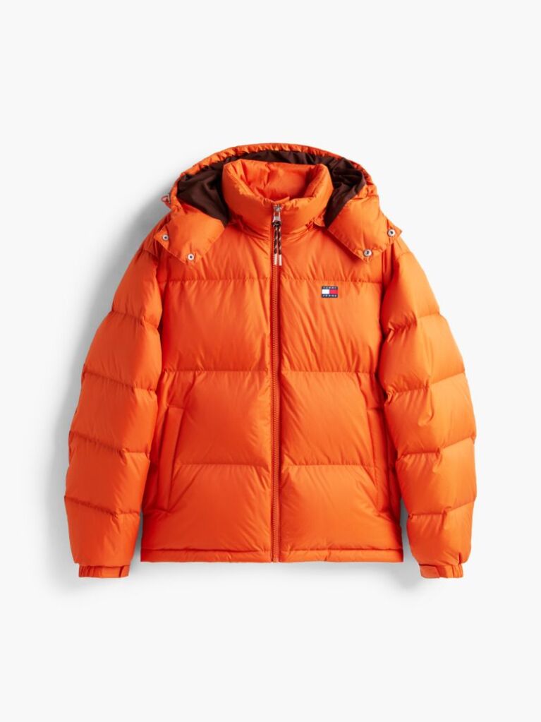 Orange Water Repellent Ripstop Alaska Puffer Jacket  Men