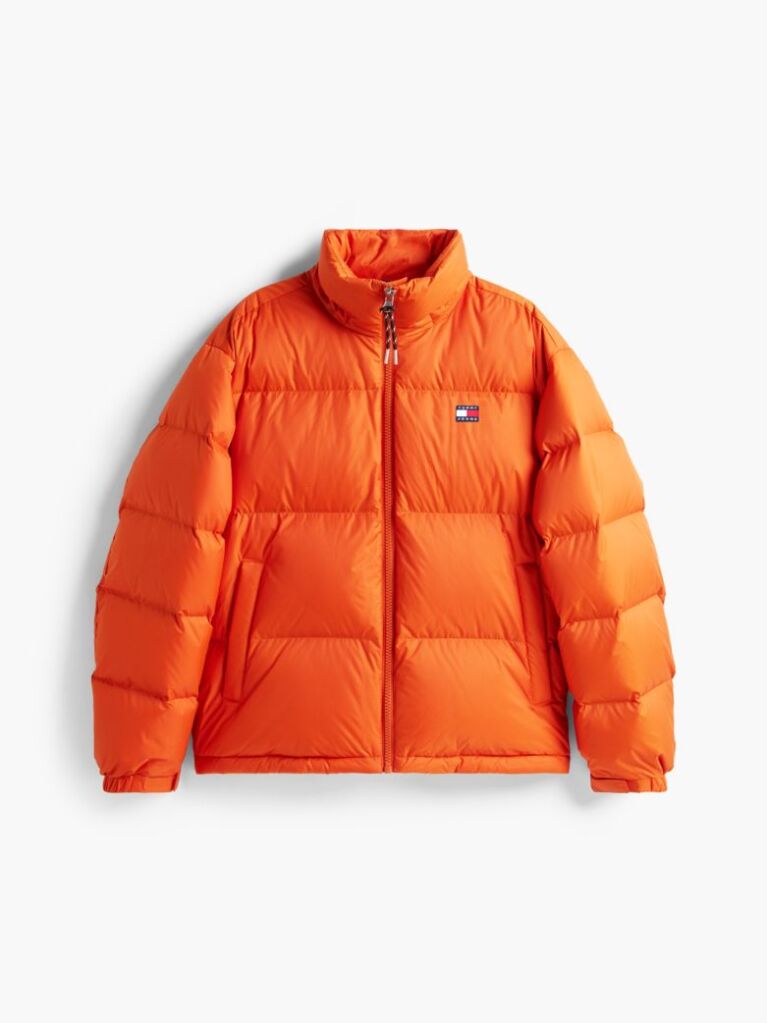 Orange Water Repellent Ripstop Alaska Puffer Jacket  Men