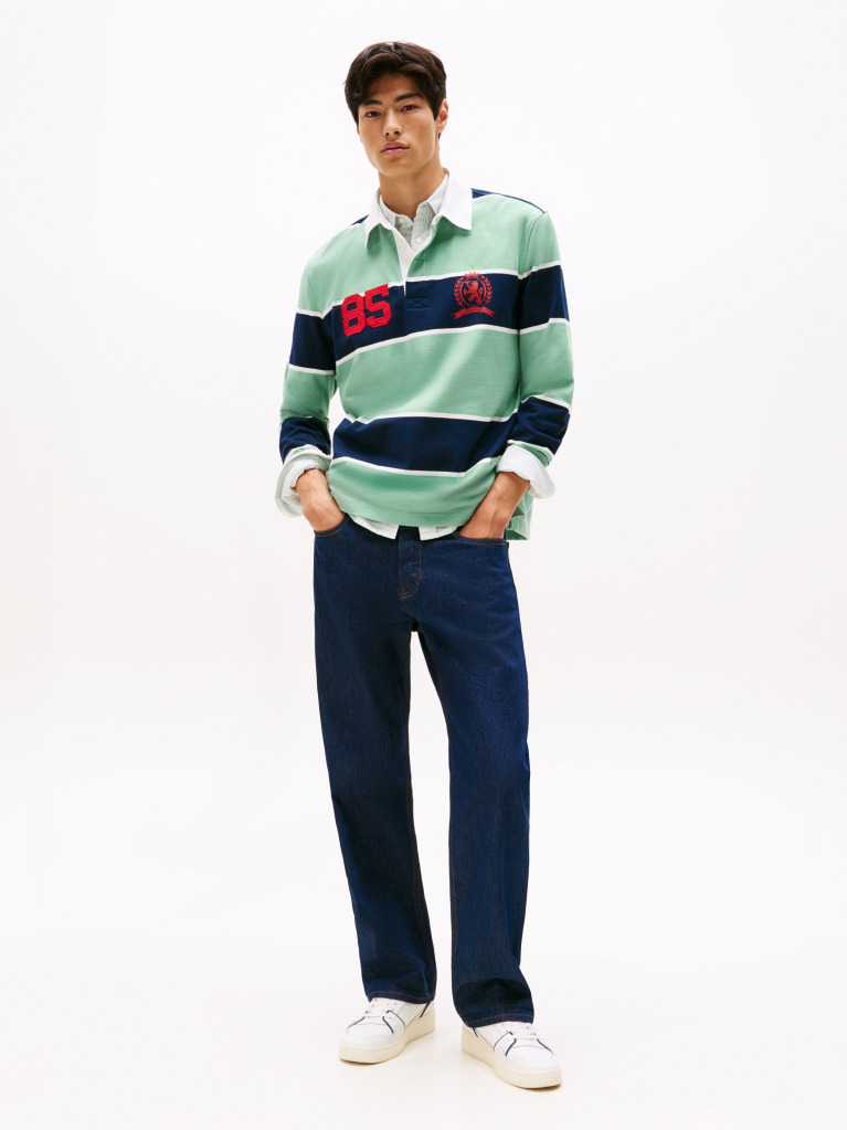 Multi Heritage Relaxed Stripe Rugby Shirt  Men