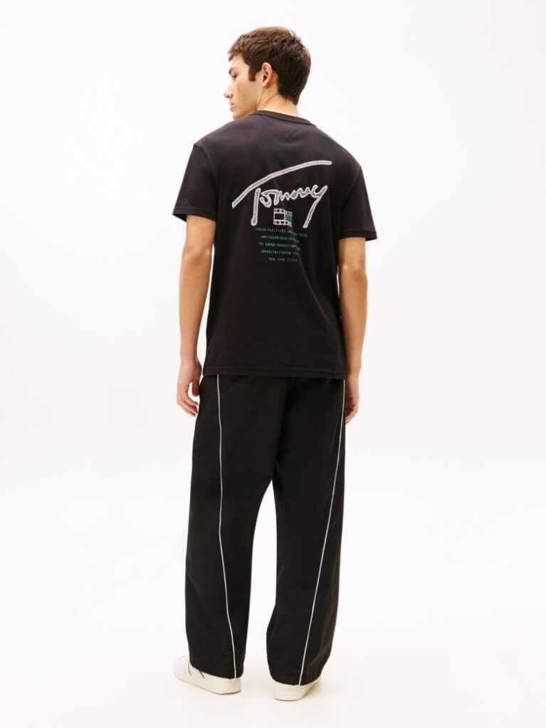 Μαύρο T-Shirt Με Κλασική Λαιμόκοψη Και Signature Πίσω Λογότυπο  Άνδρες