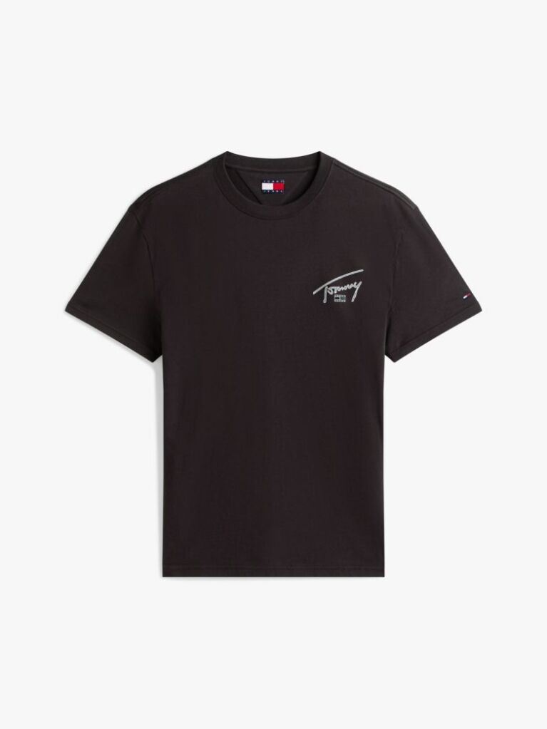 Μαύρο T-Shirt Με Κλασική Λαιμόκοψη Και Signature Πίσω Λογότυπο  Άνδρες