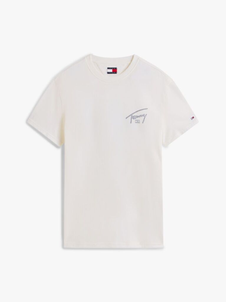 Μπεζ T-Shirt Με Κλασική Λαιμόκοψη Και Signature Πίσω Λογότυπο  Άνδρες
