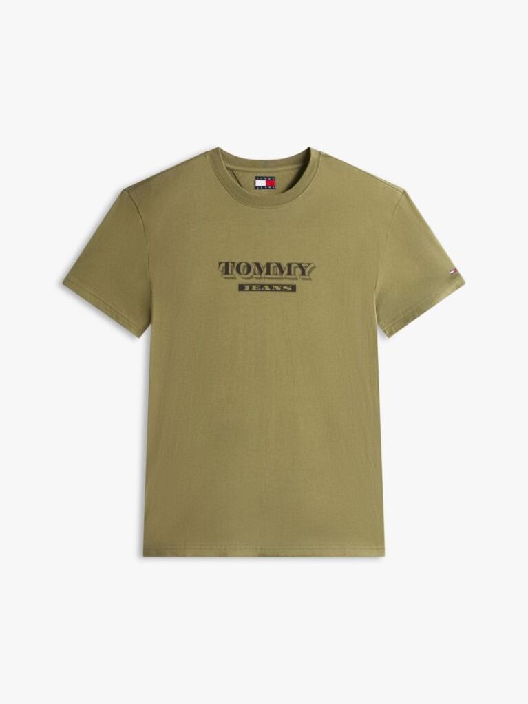 Πράσινο Κοντομάνικο T-Shirt Σε Κανονική Γραμμή Με Tonal Λογότυπο  Άνδρες