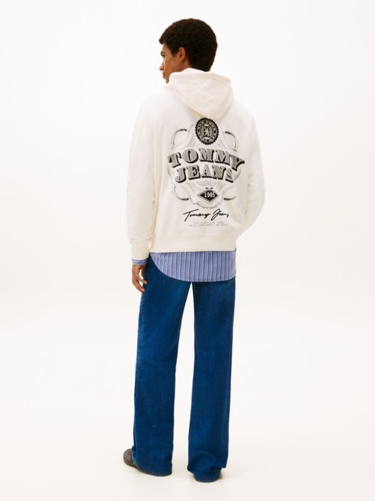 White 90s Dollar Graphic Hoody  Men