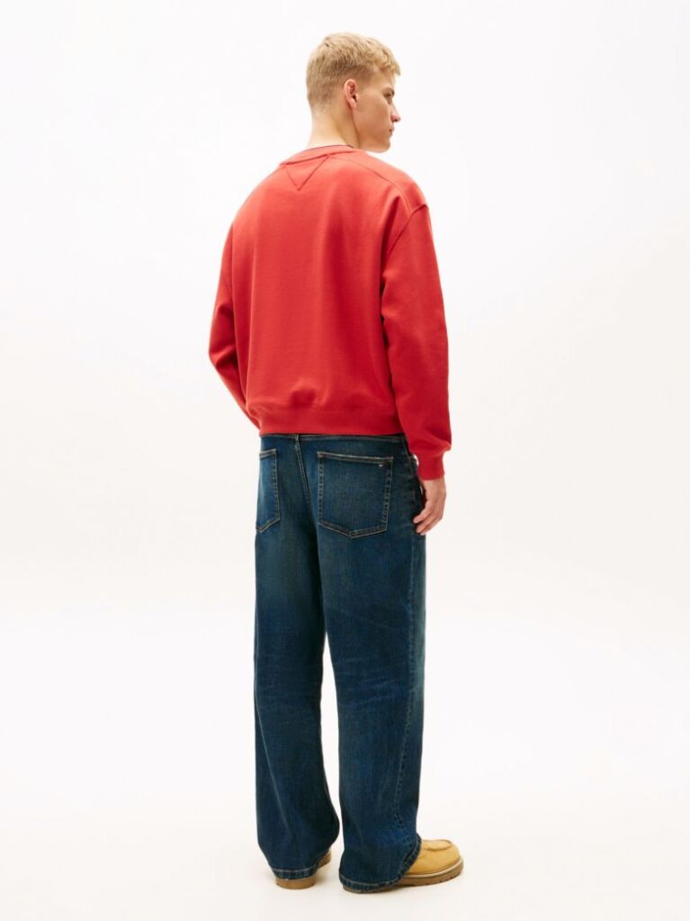 Red 90s Logo Appliqué Fleece Sweatshirt  Men