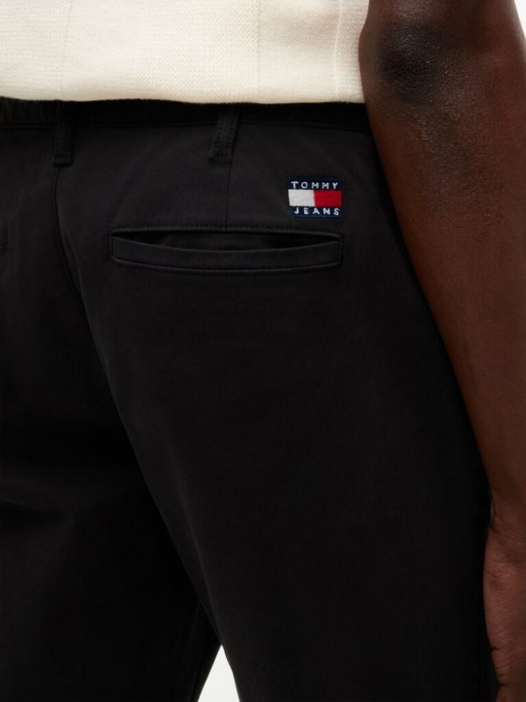 Black Scanton Slim Peached Twill Chinos  Men