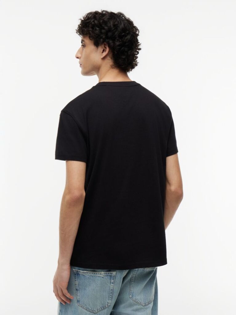 Μαύρο T-Shirt Με Κλασική Λαιμόκοψη Και Σημαία Tommy  Άνδρες