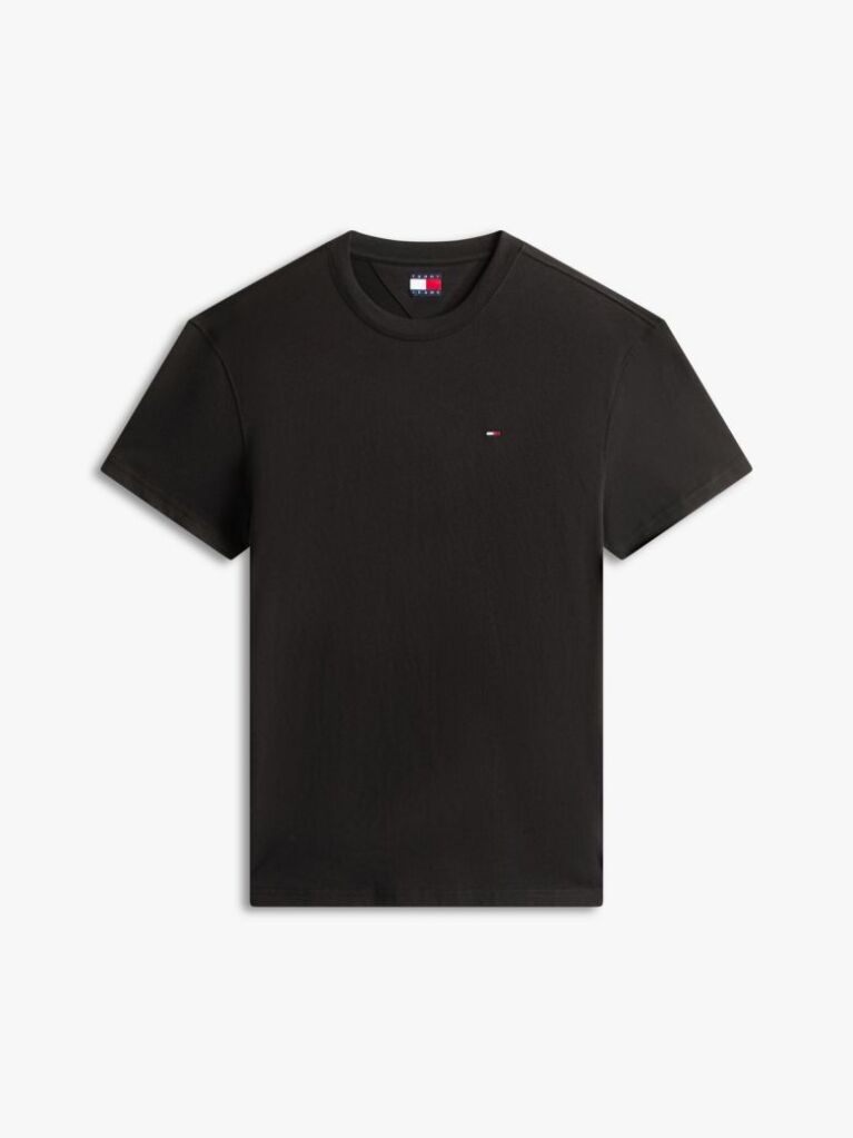 Μαύρο T-Shirt Με Κλασική Λαιμόκοψη Και Σημαία Tommy  Άνδρες