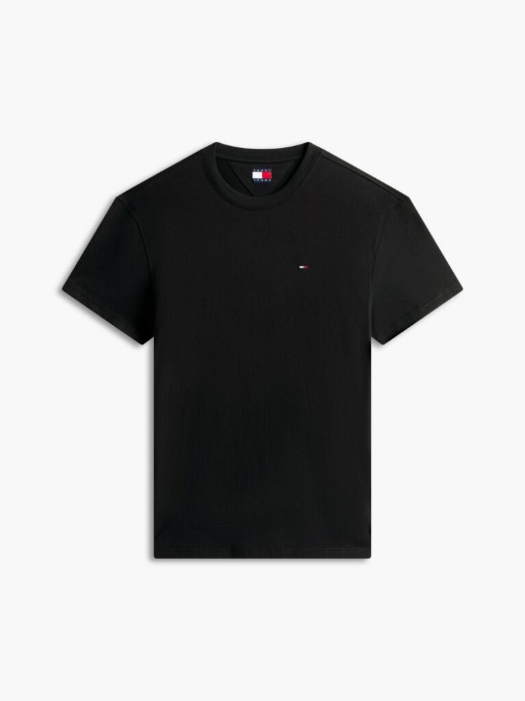 Μαύρο T-Shirt Με Κλασική Λαιμόκοψη Και Σημαία Tommy  Άνδρες