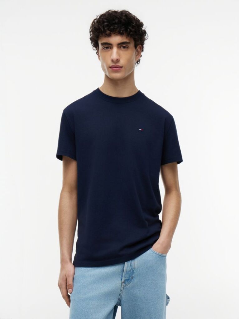 Μπλε T-Shirt Με Κλασική Λαιμόκοψη Και Σημαία Tommy  Άνδρες