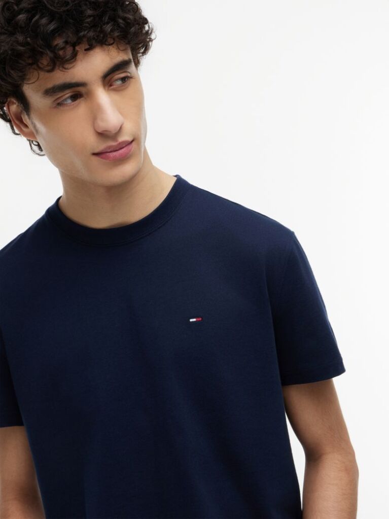 Μπλε T-Shirt Με Κλασική Λαιμόκοψη Και Σημαία Tommy  Άνδρες