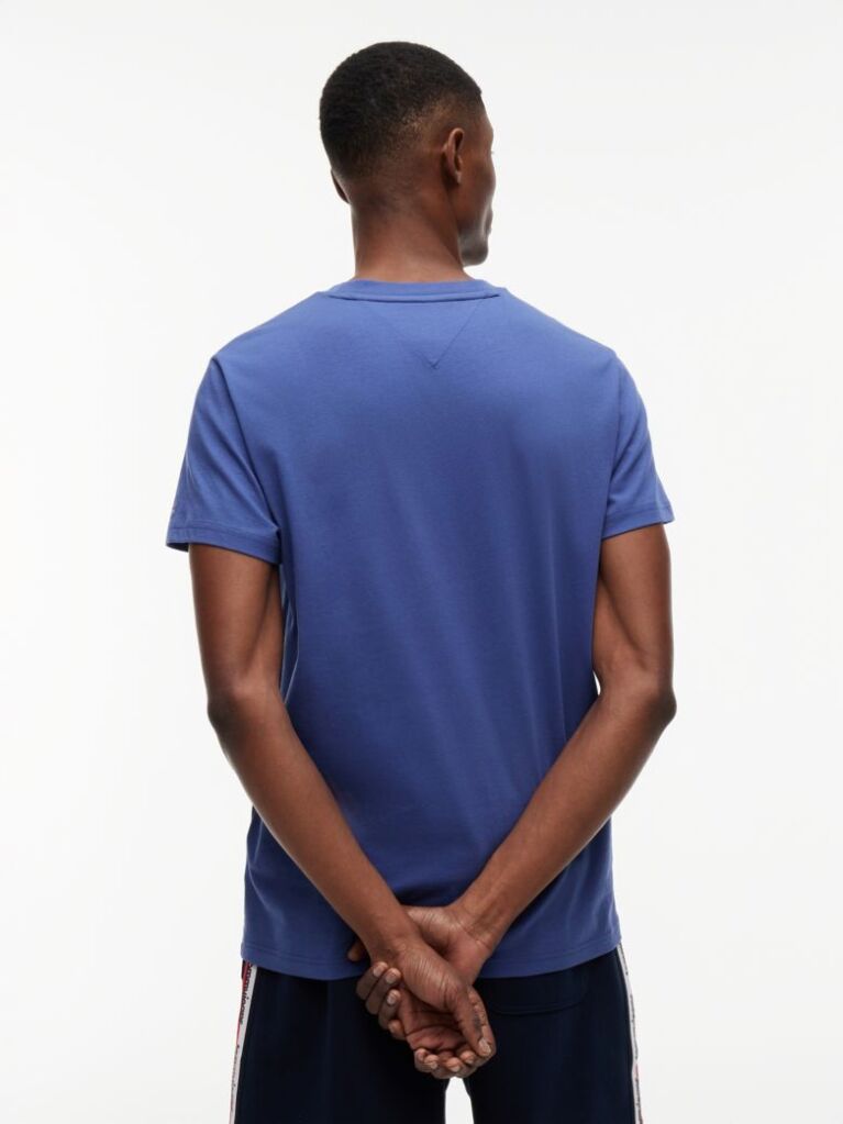 Μπλε Slim Βαμβακερό T-Shirt Με Signature Λογότυπο  Άνδρες