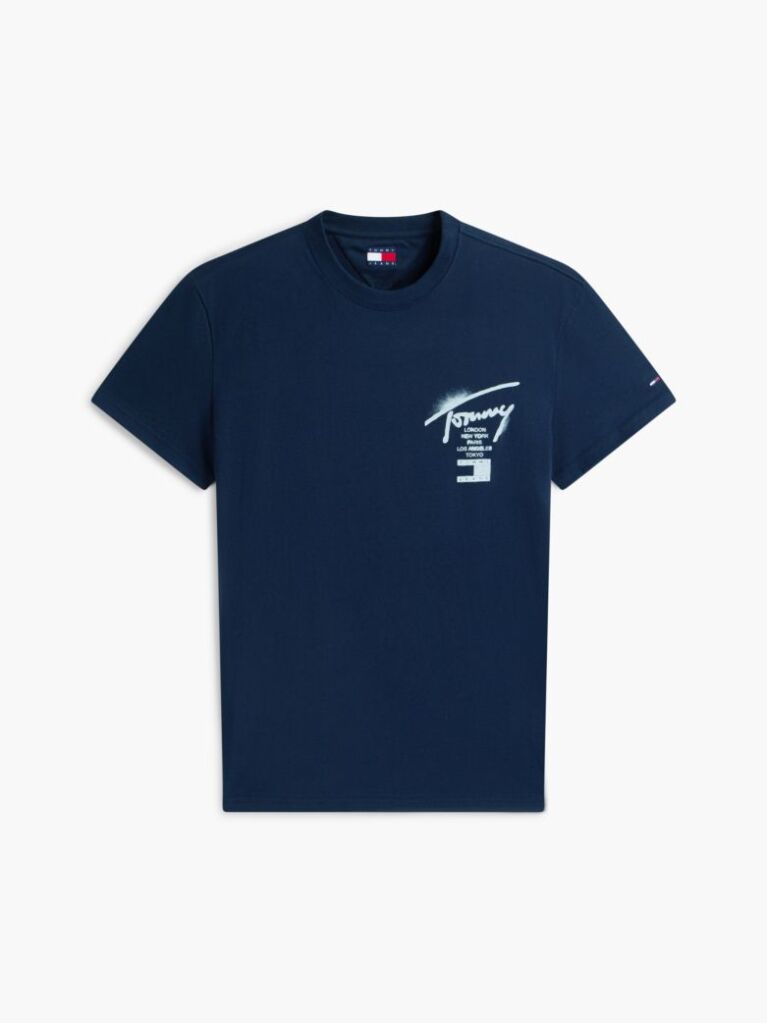 Μπλε T-Shirt Με Signature Πίσω Λογότυπο  Άνδρες