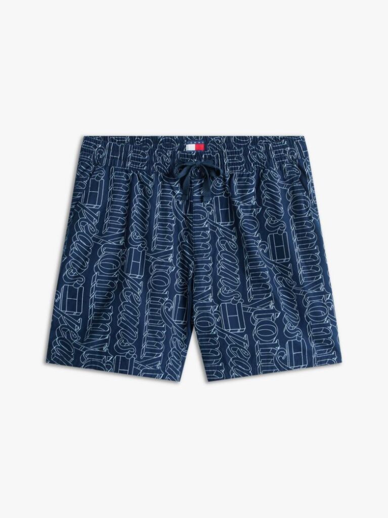Blue Print Poplin Relaxed Bermuda Shorts  Men