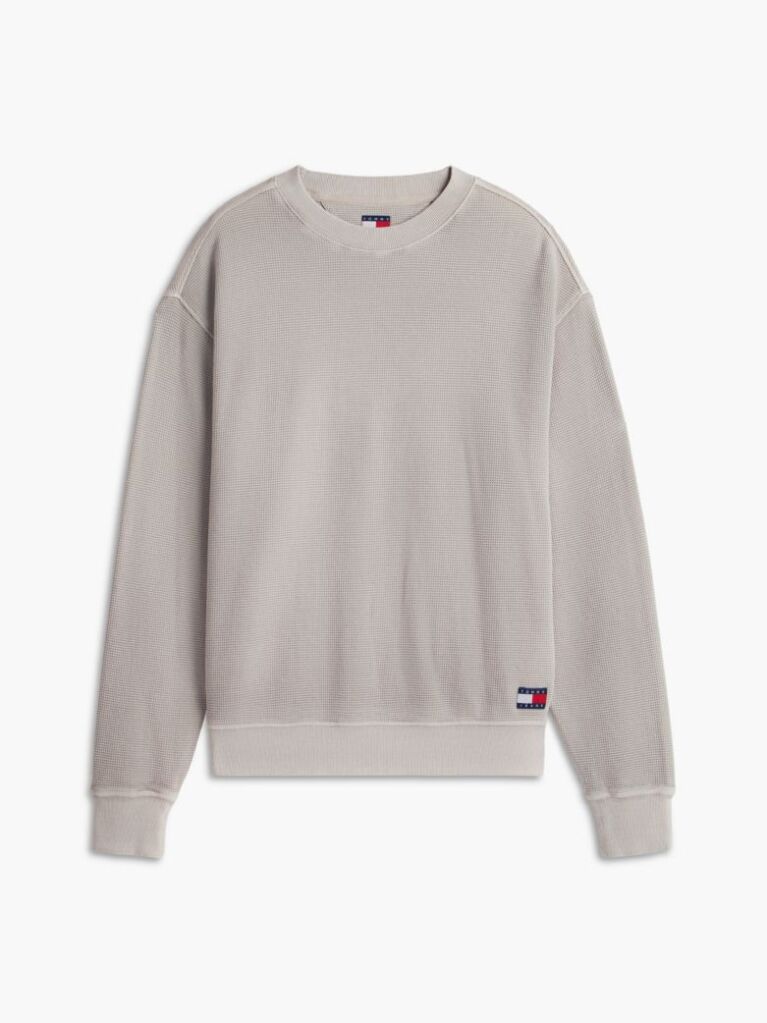 Brown Waffle Knit Relaxed Jumper  Men