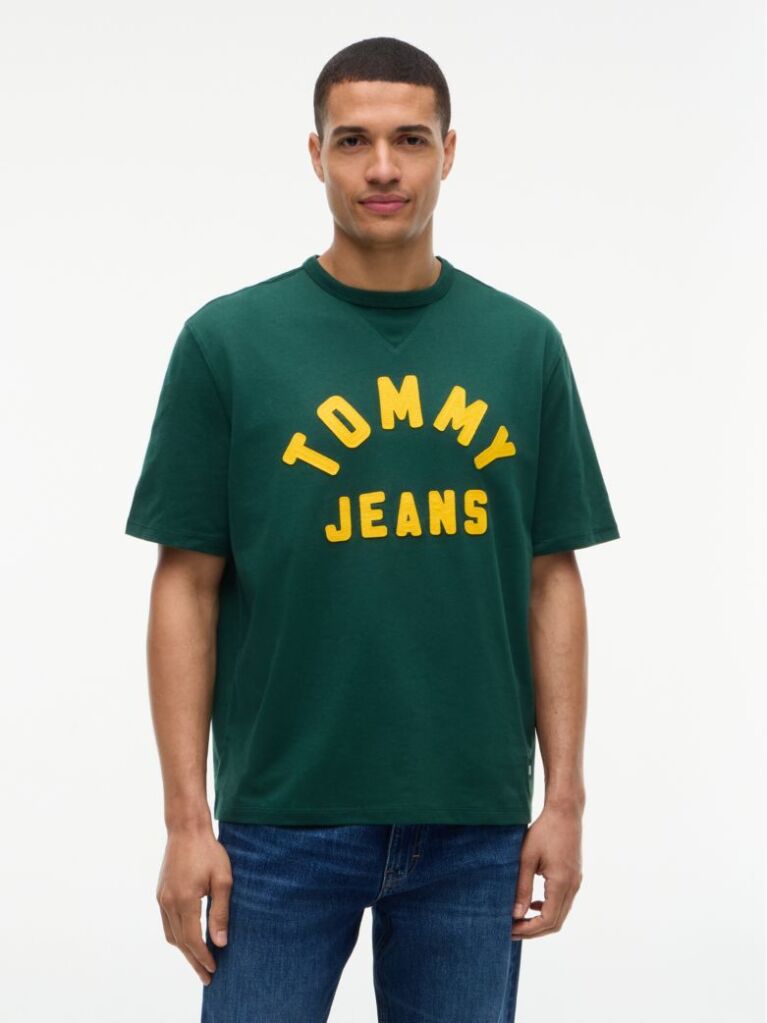 Green Classic Logo Oversized Jersey T-Shirt  Men