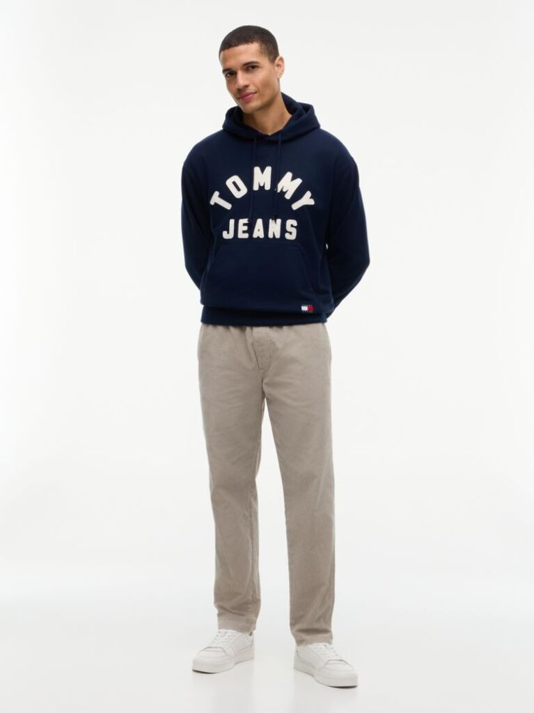 Blue Classic Logo Relaxed Fleece Hoody  Men
