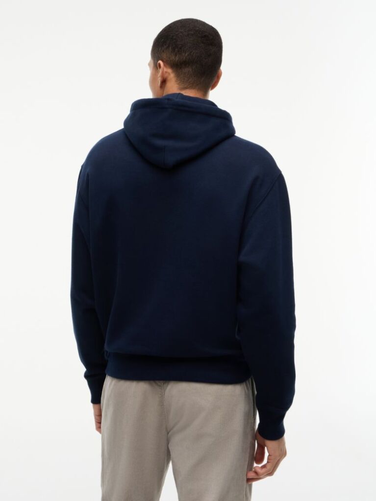Blue Classic Logo Relaxed Fleece Hoody  Men