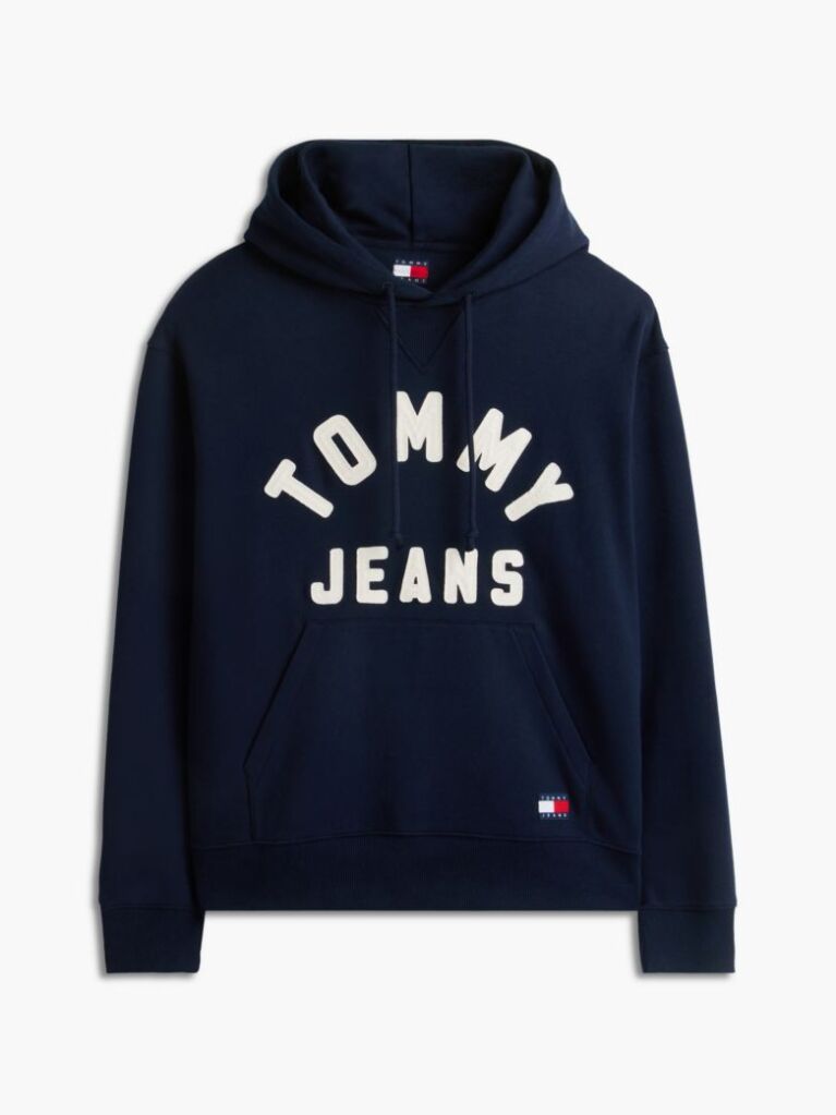 Blue Classic Logo Relaxed Fleece Hoody  Men