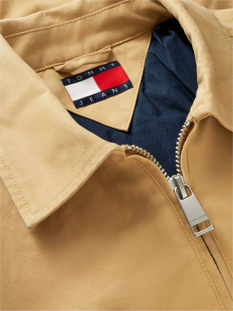 Beige Peached Twill Harrington Jacket  Men