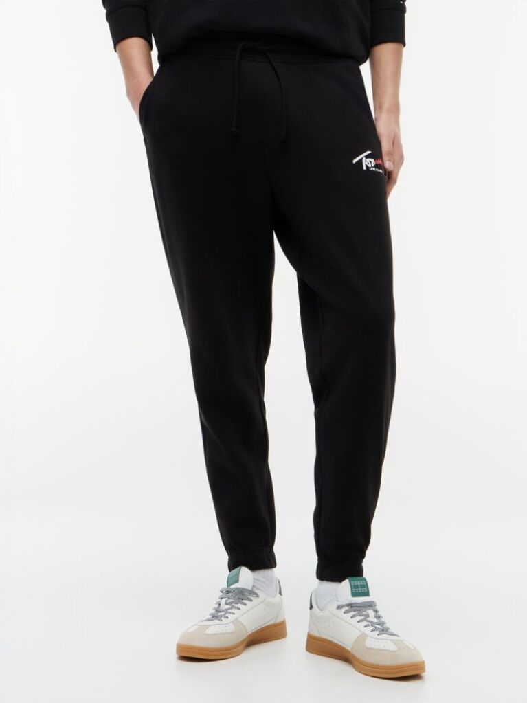 Black Signature Logo Cuffed Joggers  Men