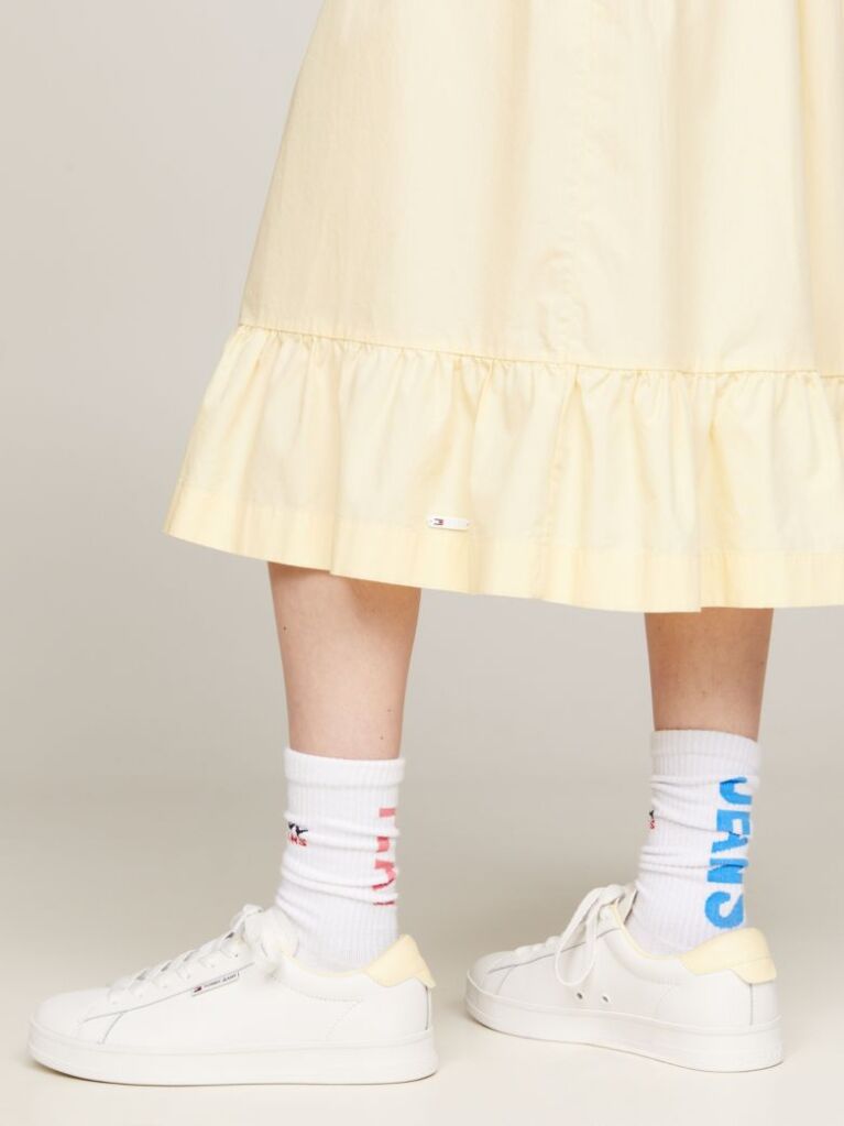 Yellow Tiered Flared Midi Skirt  Women