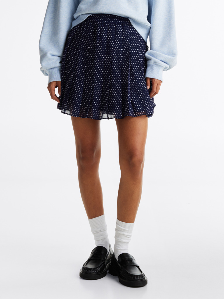 Multi Star Print Pleated Mini Skirt  Women