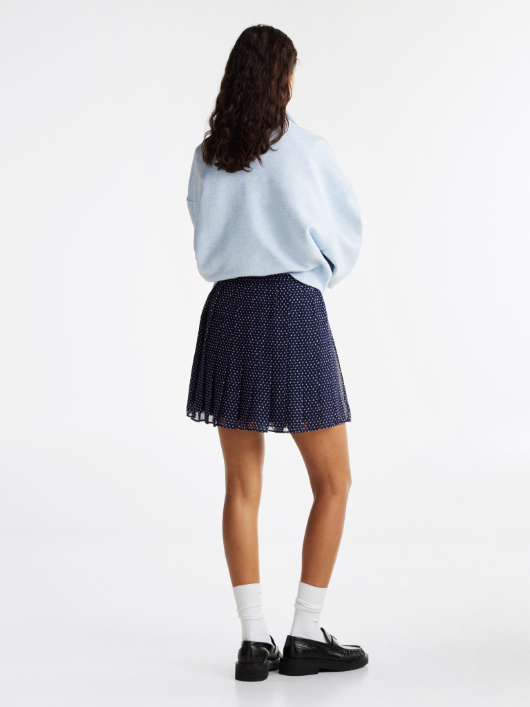 Multi Star Print Pleated Mini Skirt  Women