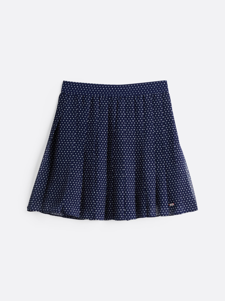 Multi Star Print Pleated Mini Skirt  Women