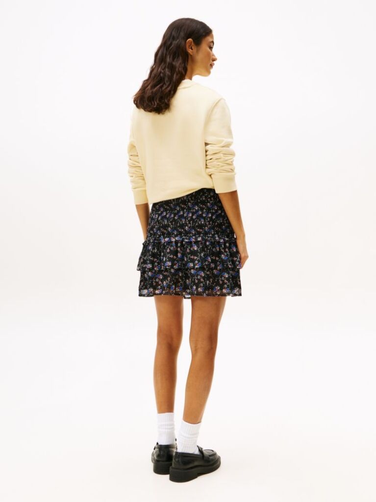 Multi Floral Print Tiered Mini Skirt  Women