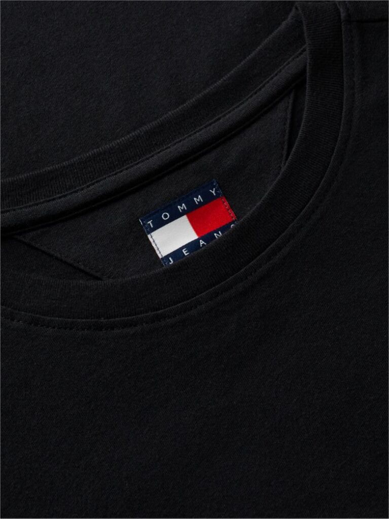Black Crew Neck Flag Embroidered T-Shirt  Women