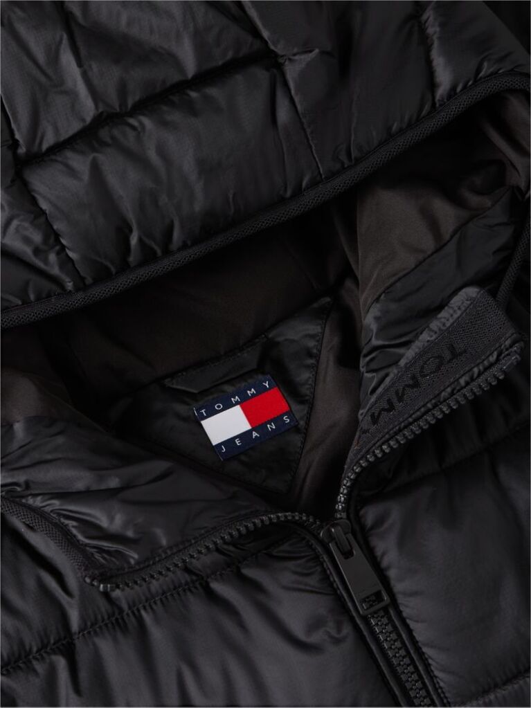 Black Slim Hooded Padded Jacket  Women