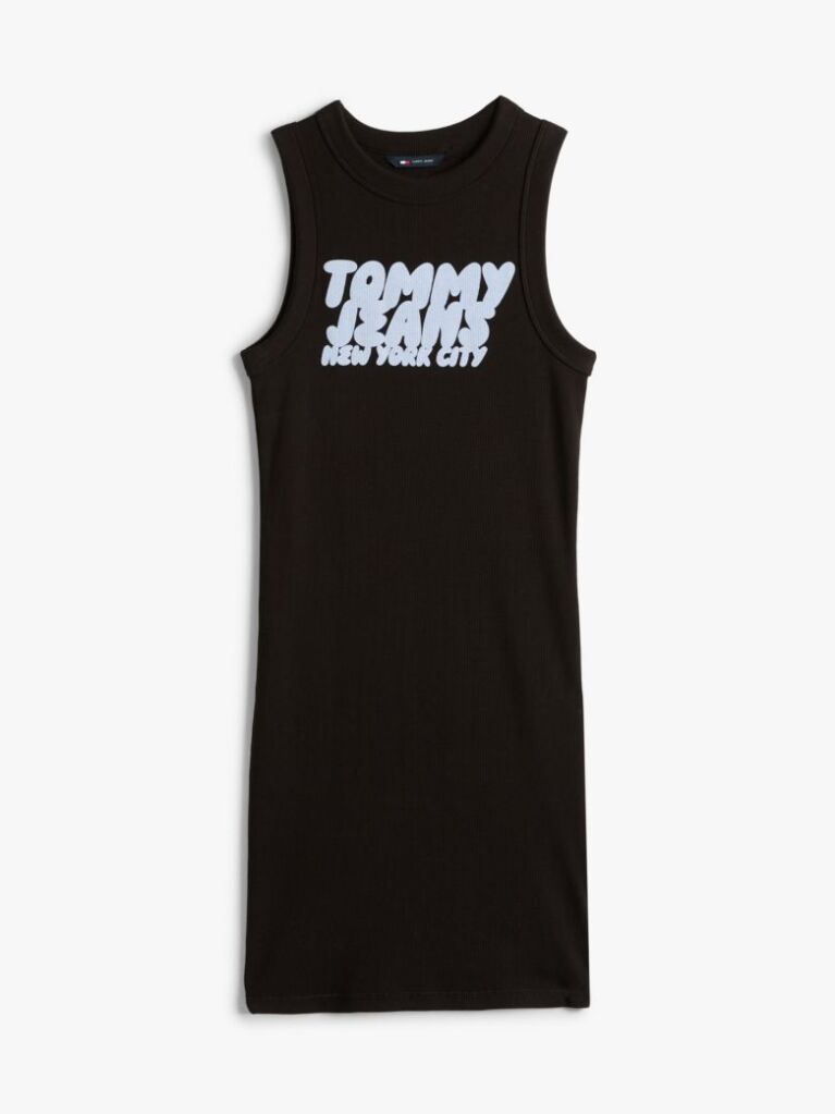 Black Bubble Logo Slim Mini Dress  Women
