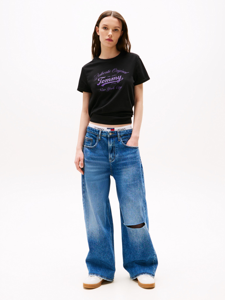 Black Regular Essential Logo Tee  Women