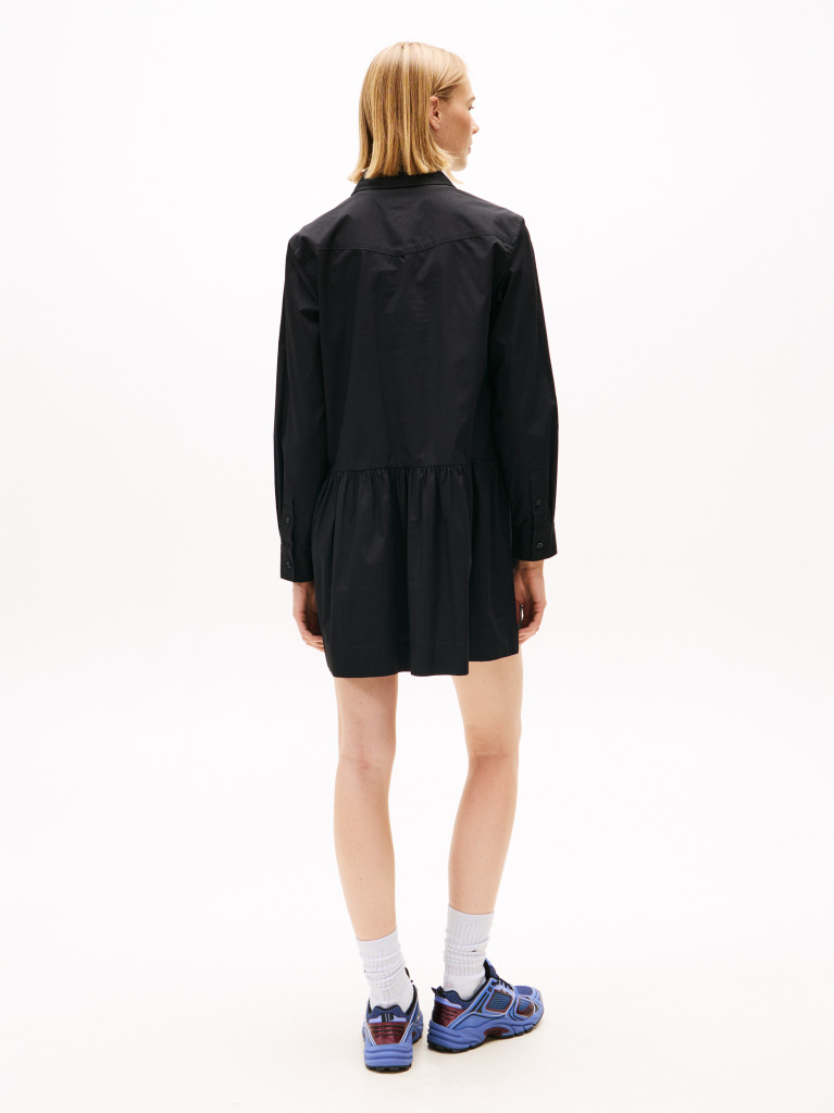 Black Poplin Mini Shirt Dress  Women