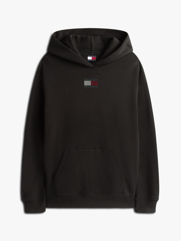 Μαύρο Άνετο Hoody Με Σημαία  Γυναίκες