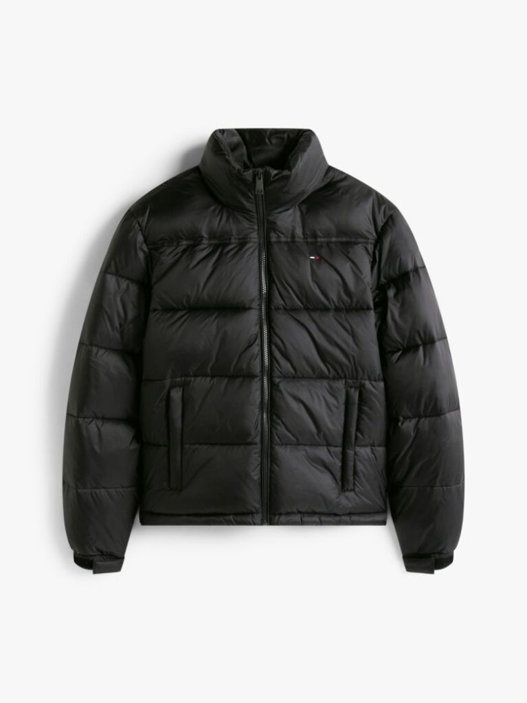 Black Packable Hood Relaxed Puffer Jacket  Women