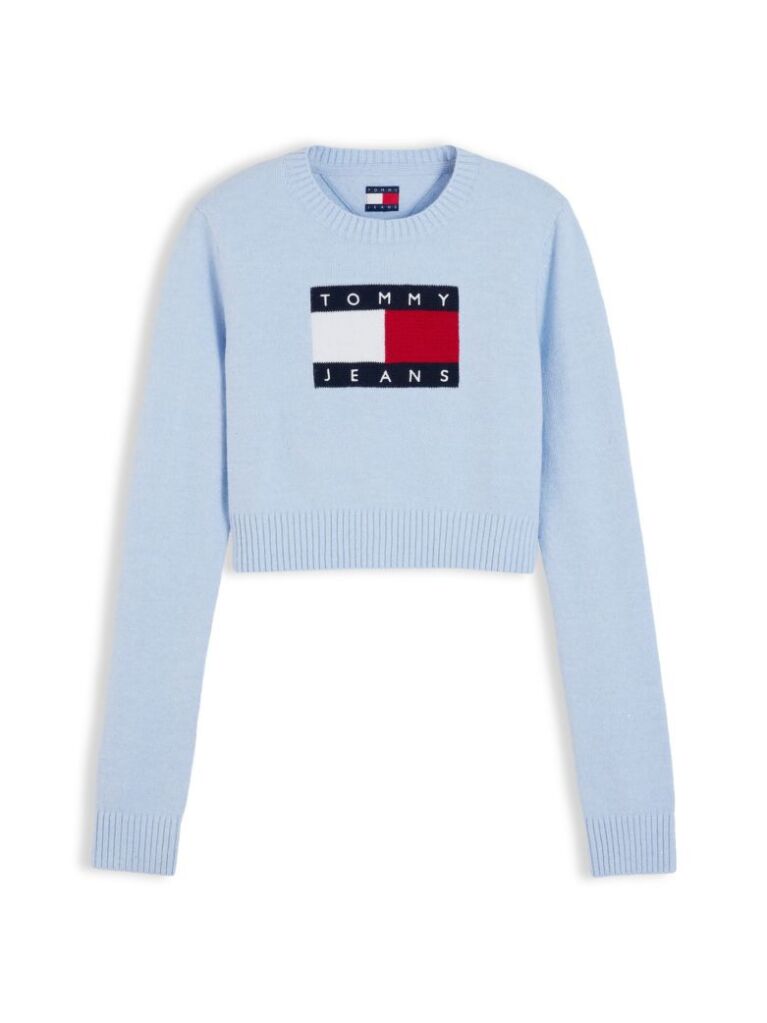 Μπλε Πουλόβερ Σε Slim Γραμμή Με Σημαία Tommy  Γυναίκες