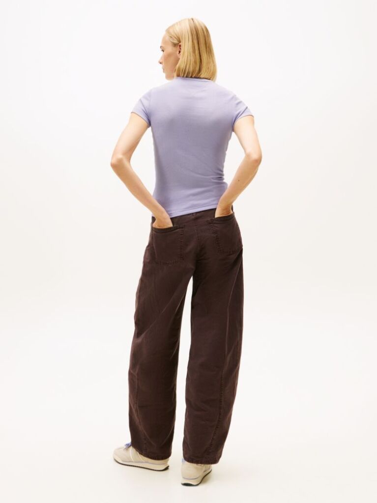 Purple Essential Slim Rib Logo T-Shirt  Women