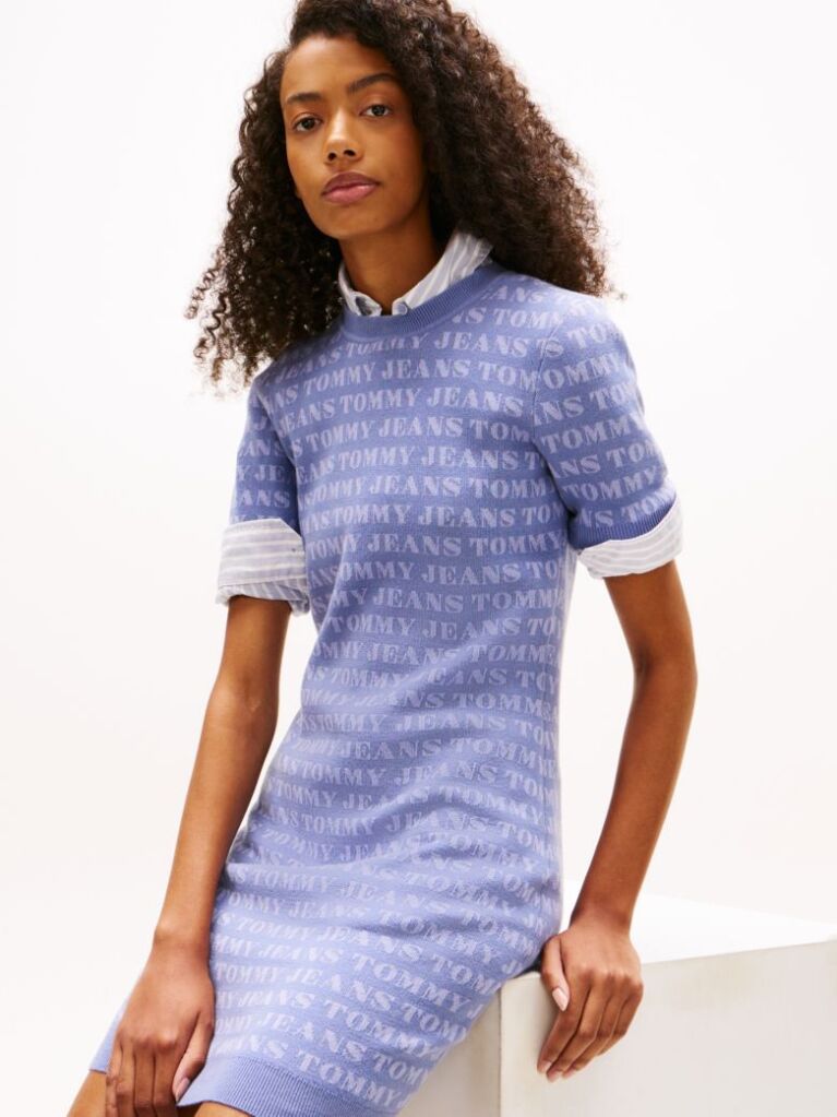 Black Spellout Mini Jumper Dress  Women